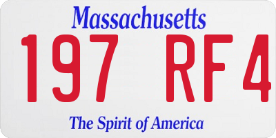MA license plate 197RF4