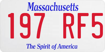 MA license plate 197RF5