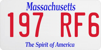 MA license plate 197RF6