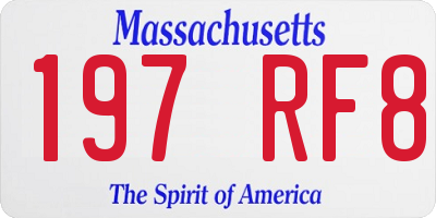 MA license plate 197RF8
