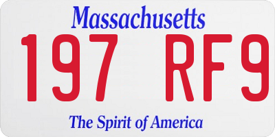 MA license plate 197RF9