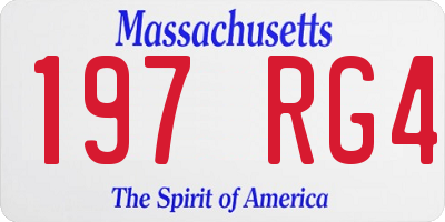 MA license plate 197RG4