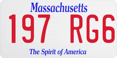 MA license plate 197RG6