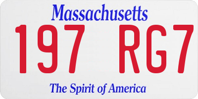 MA license plate 197RG7