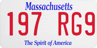 MA license plate 197RG9