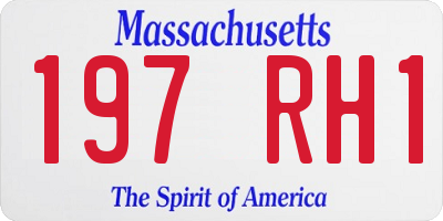 MA license plate 197RH1