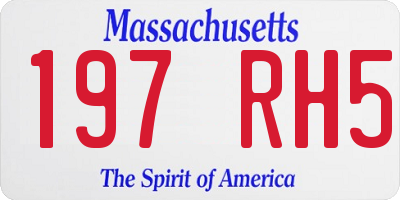 MA license plate 197RH5