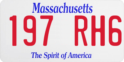 MA license plate 197RH6