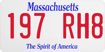 MA license plate 197RH8