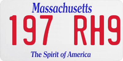 MA license plate 197RH9