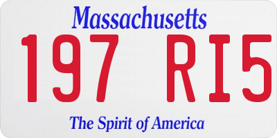 MA license plate 197RI5