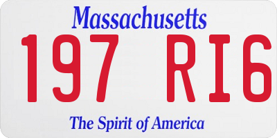 MA license plate 197RI6