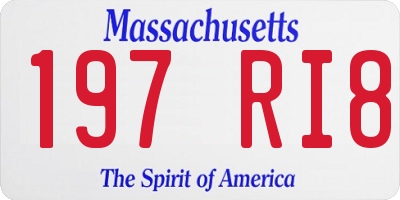 MA license plate 197RI8