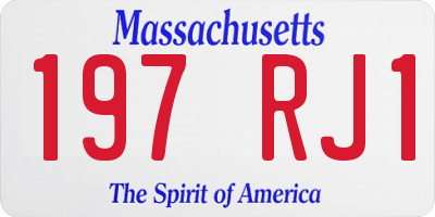 MA license plate 197RJ1