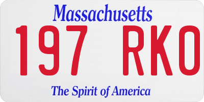 MA license plate 197RK0