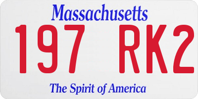 MA license plate 197RK2
