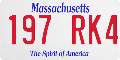 MA license plate 197RK4