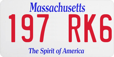 MA license plate 197RK6