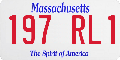 MA license plate 197RL1