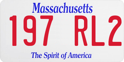 MA license plate 197RL2
