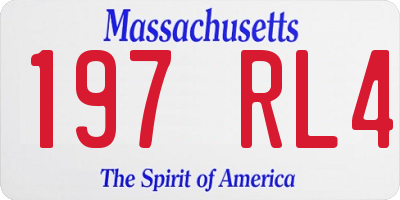 MA license plate 197RL4