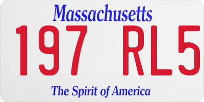 MA license plate 197RL5