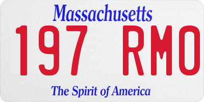 MA license plate 197RM0