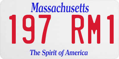 MA license plate 197RM1