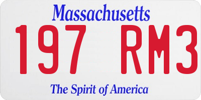 MA license plate 197RM3