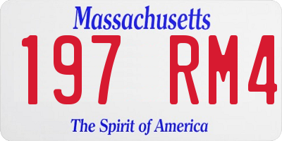 MA license plate 197RM4