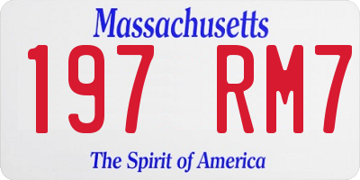 MA license plate 197RM7