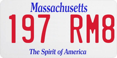 MA license plate 197RM8