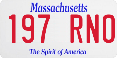 MA license plate 197RN0