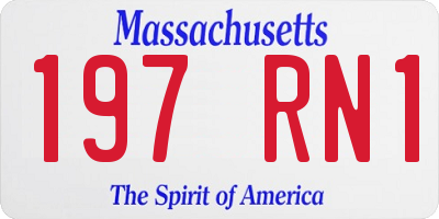 MA license plate 197RN1