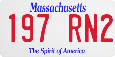 MA license plate 197RN2