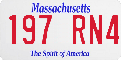MA license plate 197RN4