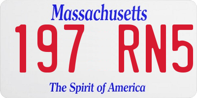 MA license plate 197RN5