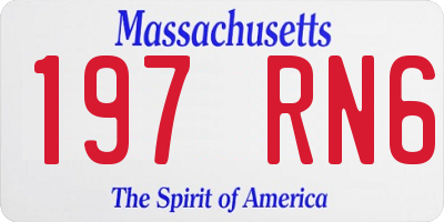 MA license plate 197RN6