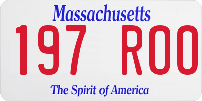 MA license plate 197RO0