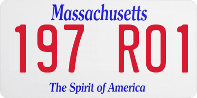 MA license plate 197RO1