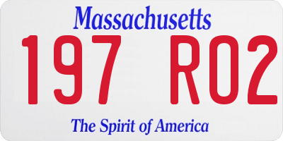 MA license plate 197RO2