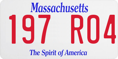 MA license plate 197RO4