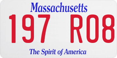 MA license plate 197RO8