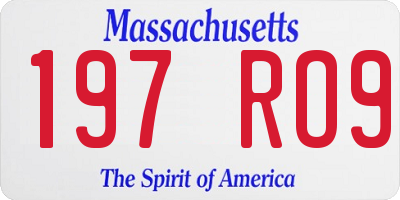 MA license plate 197RO9