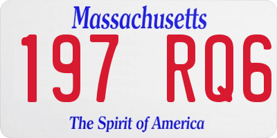 MA license plate 197RQ6