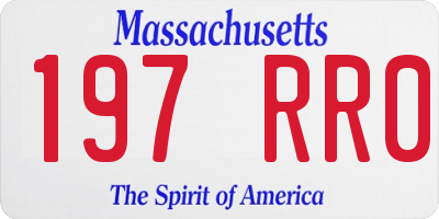 MA license plate 197RR0