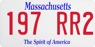 MA license plate 197RR2