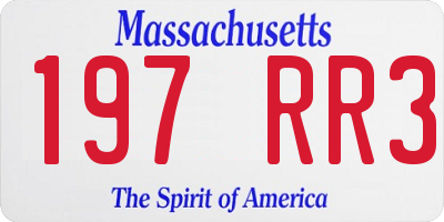 MA license plate 197RR3