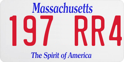 MA license plate 197RR4