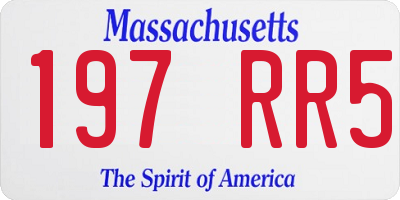 MA license plate 197RR5